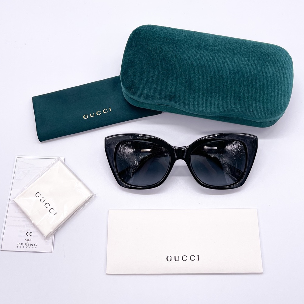 NEW GUCCI GG0921S 001 NEW COLLECTION WOMEN’S SUNGLASSES GUCCI CAT EYE FRAME - Picture 11 of 11